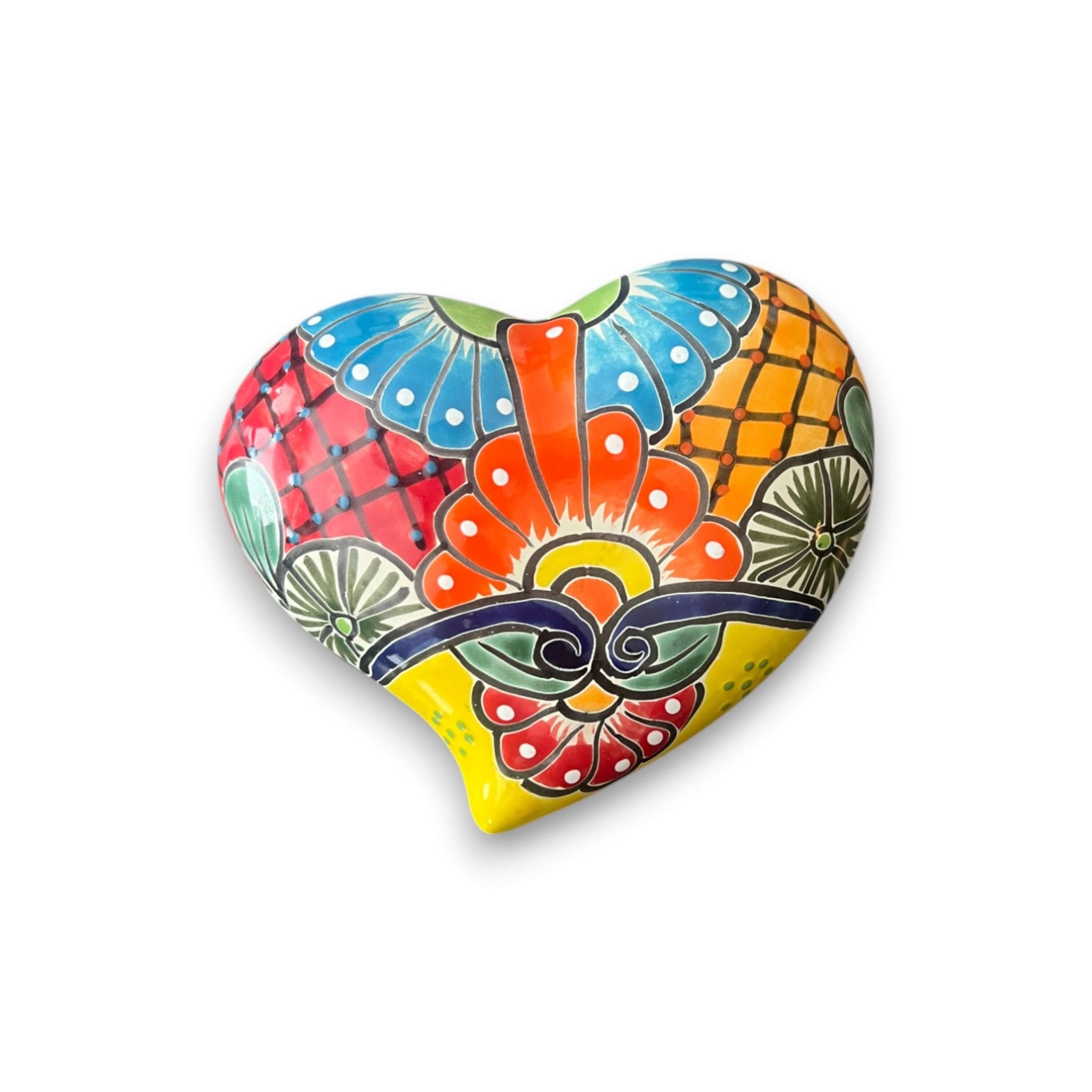 Set of 3 Talavera Heart Wall Hanging | Wall Art Decor Talavera Wall Art La Vie Bien Set of 3 Talavera Heart Wall Hanging | Wall Art Decor