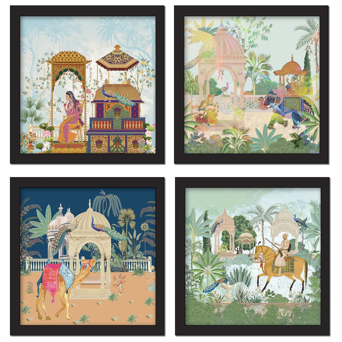 Set of 4 Art Framed Painting For Home, Living Room, Hall | Traditional Rajasthani Pichwai Art Paintings With Frame For Home Decor La Vie Bien Set of 4 Art Framed Painting For Home, Living Room, Hall | Traditional Rajasthani Pichwai Art Paintings With Frame For Home Decor