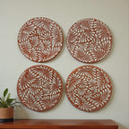 Set of 4 Brown & White Talavera Wall Plates | 10" Decorative Display Talavera Plate La Vie Bien Set of 4 Brown & White Talavera Wall Plates | 10" Decorative Display