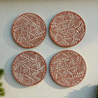 Set of 4 Brown & White Talavera Wall Plates | 11.5" Decorative Plates Talavera Plate La Vie Bien Set of 4 Brown & White Talavera Wall Plates | 11.5" Decorative Plates