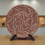 Set of 4 Brown & White Talavera Wall Plates | 11.5" Decorative Plates Talavera Plate La Vie Bien Set of 4 Brown & White Talavera Wall Plates | 11.5" Decorative Plates