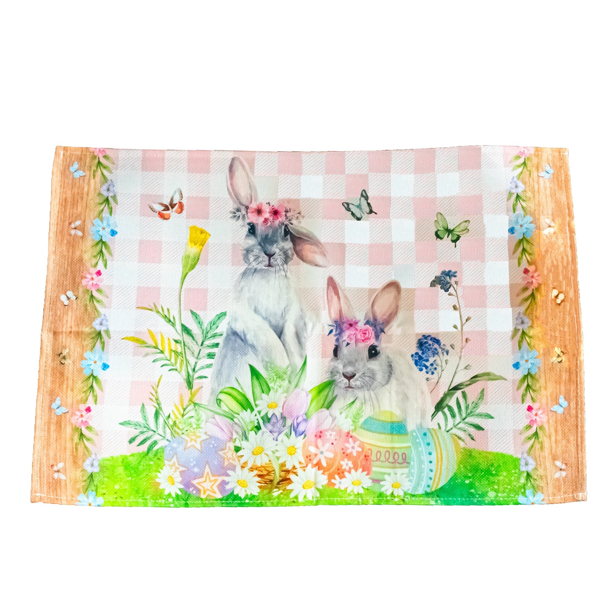 Set of 4 Bunny and Easter Eggs Fabric Placemats Easter > Tableware La Vie Bien Set of 4 Bunny and Easter Eggs Fabric Placemats