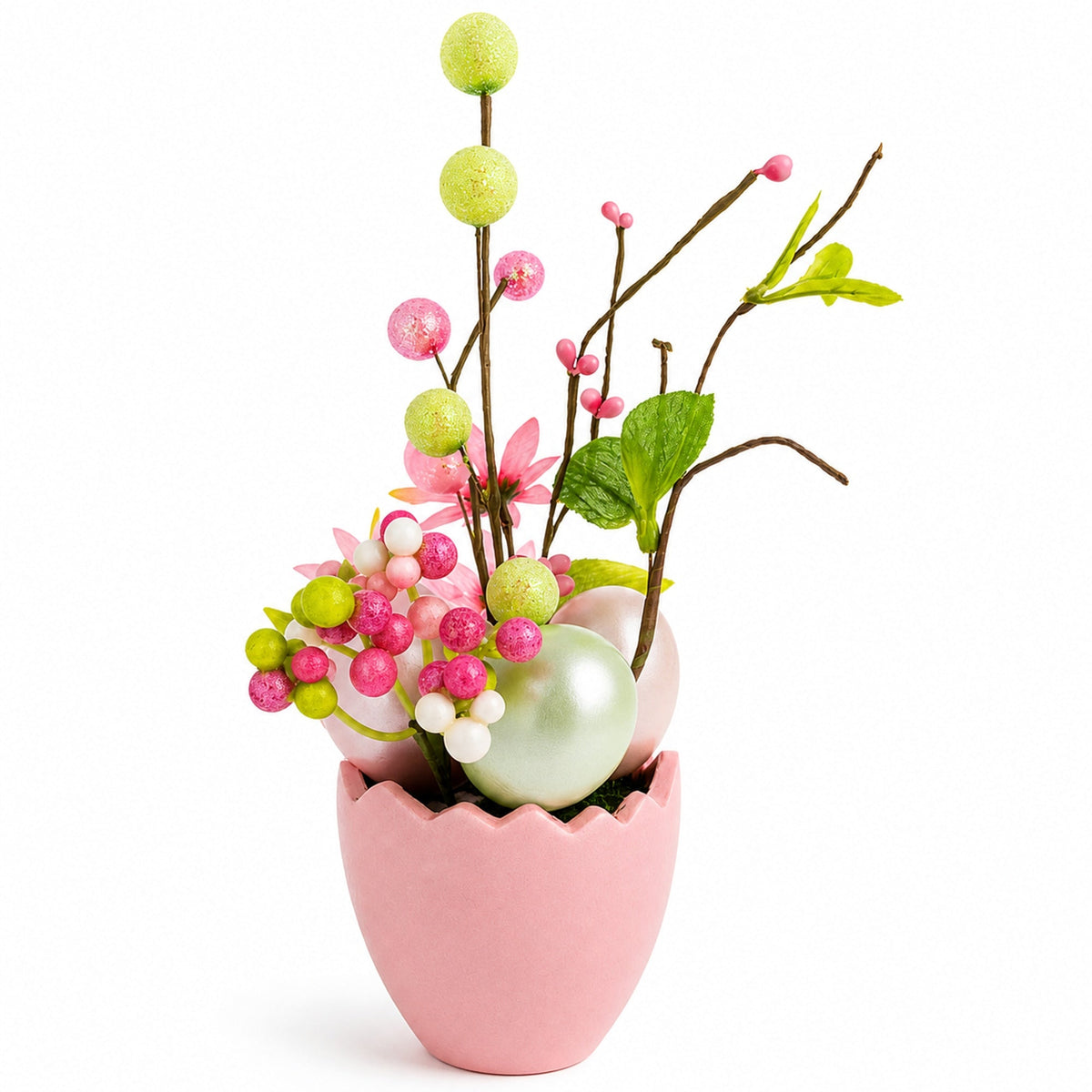 Set of 4 Colorful Spring Flowers with Easter Eggs 7 Inches Easter > Figurines La Vie Bien Set of 4 Colorful Spring Flowers with Easter Eggs 7 Inches