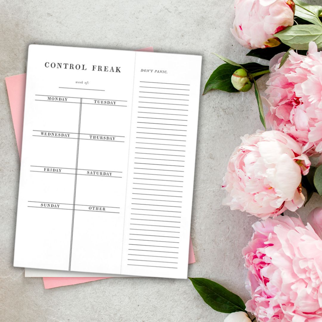 Set of 4 Copy of Control Freak Weekly List Notepad | 8.5" x 11" Desk Planner Notepad La Vie Bien Set of 4 Copy of Control Freak Weekly List Notepad | 8.5" x 11" Desk Planner
