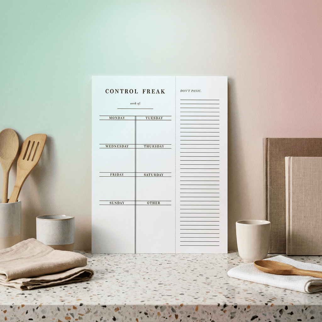Set of 4 Copy of Control Freak Weekly List Notepad | 8.5" x 11" Desk Planner Notepad La Vie Bien Set of 4 Copy of Control Freak Weekly List Notepad | 8.5" x 11" Desk Planner