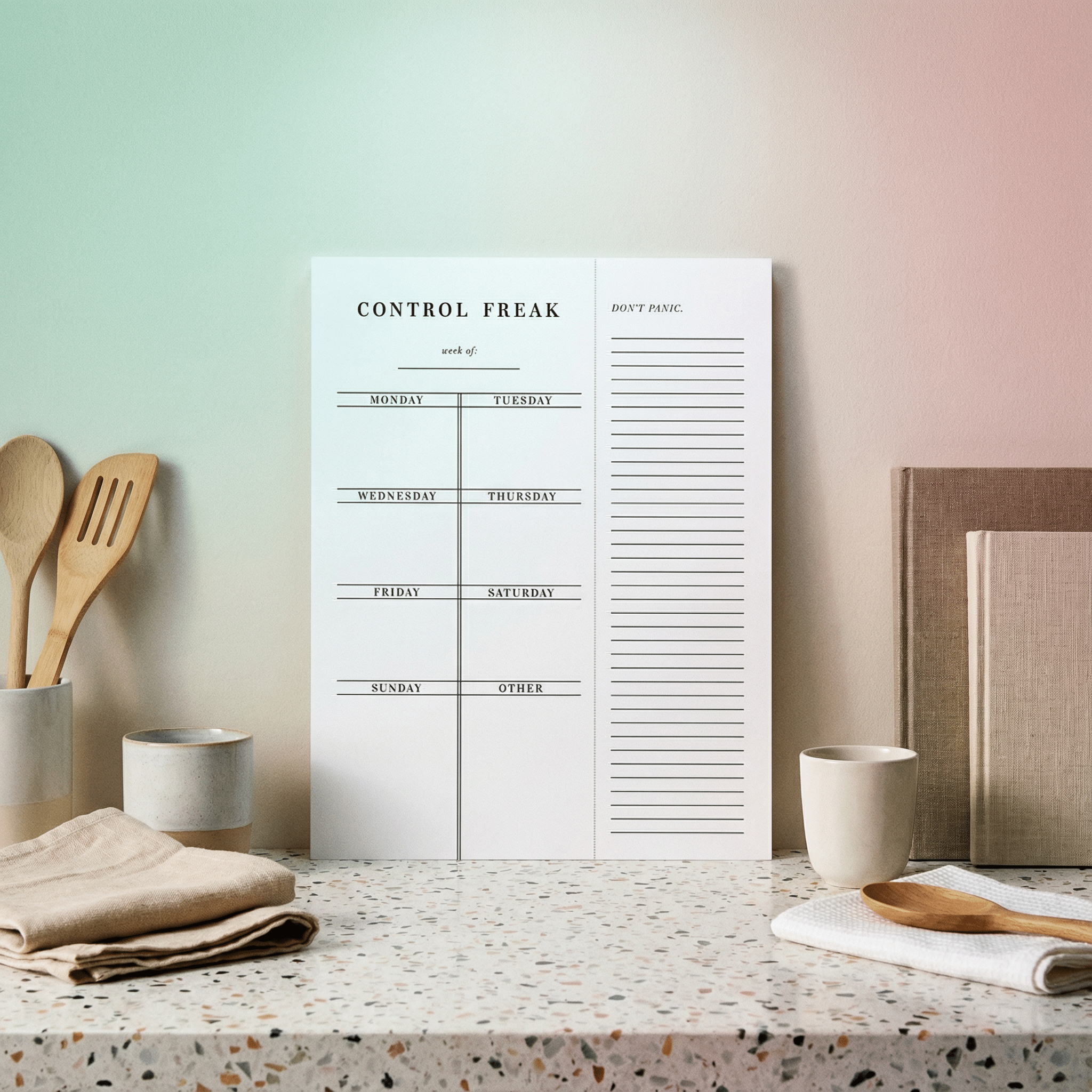 Set of 4 Copy of Control Freak Weekly List Notepad | 8.5" x 11" Desk Planner Notepad La Vie Bien Set of 4 Copy of Control Freak Weekly List Notepad | 8.5" x 11" Desk Planner