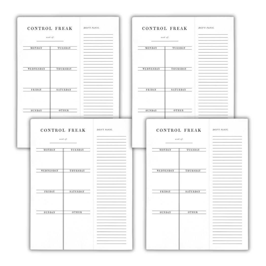 Set of 4 Copy of Control Freak Weekly List Notepad | 8.5" x 11" Desk Planner Notepad La Vie Bien Set of 4 Copy of Control Freak Weekly List Notepad | 8.5" x 11" Desk Planner