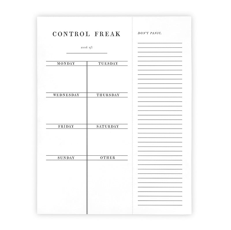 Set of 4 Copy of Control Freak Weekly List Notepad | 8.5" x 11" Desk Planner Notepad La Vie Bien Set of 4 Copy of Control Freak Weekly List Notepad | 8.5" x 11" Desk Planner