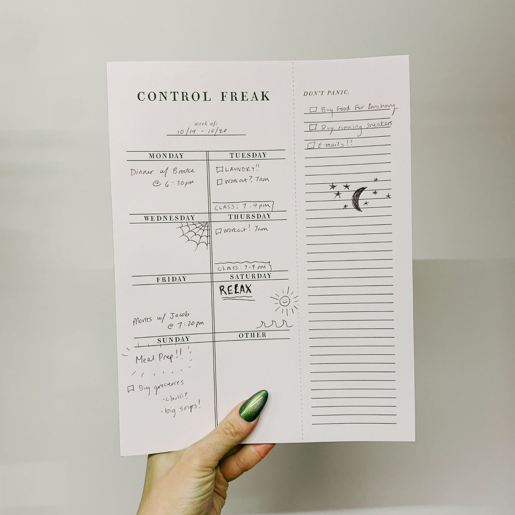 Set of 4 Copy of Control Freak Weekly List Notepad | 8.5" x 11" Desk Planner Notepad La Vie Bien Set of 4 Copy of Control Freak Weekly List Notepad | 8.5" x 11" Desk Planner