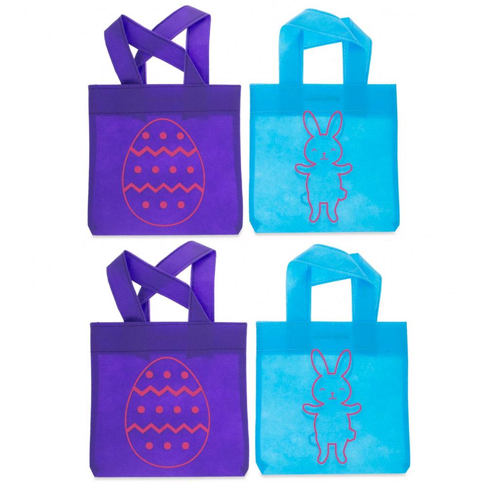 Set of 4 Easter Tote Bags 6 Inches x 9 Inches Easter > Baskets La Vie Bien Set of 4 Easter Tote Bags 6 Inches x 9 Inches
