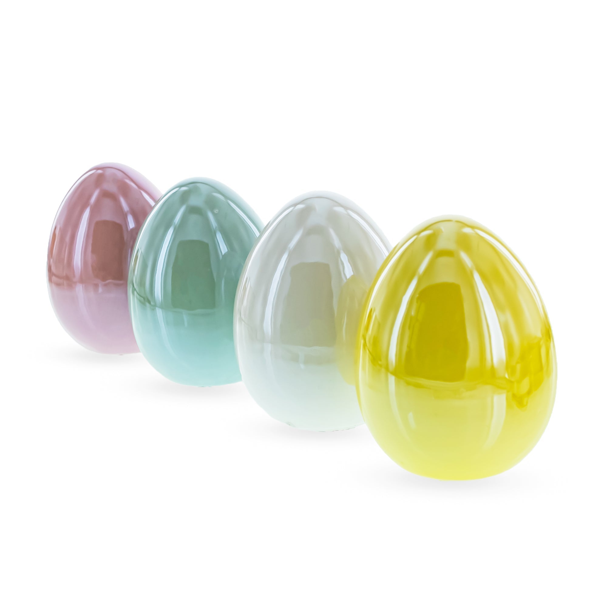 Set of 4 Multicolored Pearlized Ceramic Easter Eggs Easter Eggs > Ceramic La Vie Bien Set of 4 Multicolored Pearlized Ceramic Easter Eggs