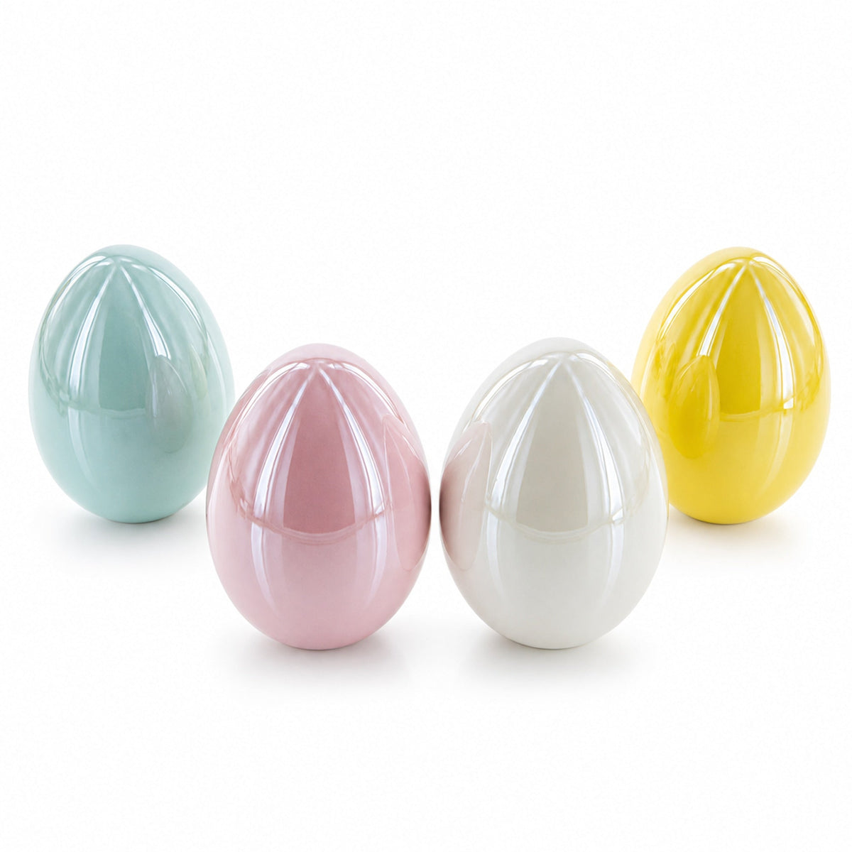 Set of 4 Multicolored Pearlized Ceramic Easter Eggs Easter Eggs > Ceramic La Vie Bien Set of 4 Multicolored Pearlized Ceramic Easter Eggs