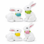Set of 4 Porcelain Easter Bunnies 4 Inches Easter > Figurines > Bunnies La Vie Bien Set of 4 Porcelain Easter Bunnies 4 Inches