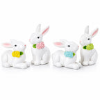 Set of 4 Porcelain Easter Bunnies 4 Inches Easter > Figurines > Bunnies La Vie Bien Set of 4 Porcelain Easter Bunnies 4 Inches