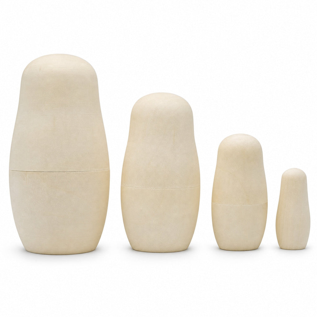Set of 4 Unfinished Wooden Nesting Dolls DIY Craft Blanks for Painting 4 Inches Nesting Dolls > Unfinished La Vie Bien Set of 4 Unfinished Wooden Nesting Dolls DIY Craft Blanks for Painting 4 Inches