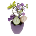 Set of 4 Colorful Spring Flowers with Easter Eggs 7 Inches