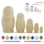 Set of 5 Unfinished Wooden Nesting Dolls with Paints DIY Craft Blanks for Painting 5.75 Inches Nesting Dolls > Unfinished La Vie Bien Set of 5 Unfinished Wooden Nesting Dolls with Paints DIY Craft Blanks for Painting 5.75 Inches