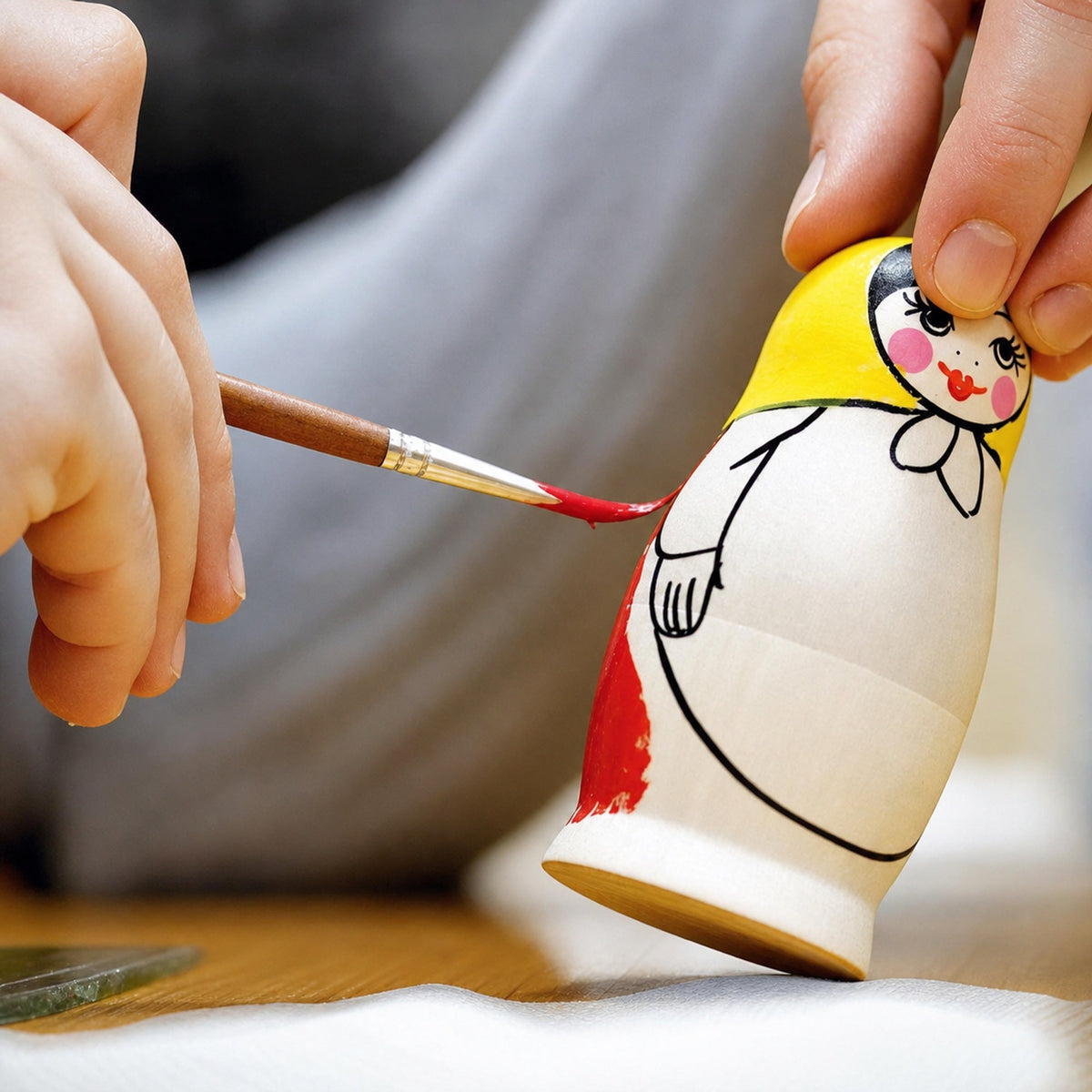 Set of 5 Unfinished Wooden Nesting Dolls with Paints DIY Craft Blanks for Painting 5.75 Inches Nesting Dolls > Unfinished La Vie Bien Set of 5 Unfinished Wooden Nesting Dolls with Paints DIY Craft Blanks for Painting 5.75 Inches
