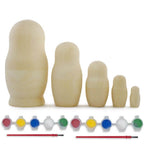Set of 5 Unfinished Wooden Nesting Dolls with Paints DIY Craft Blanks for Painting 5.75 Inches Nesting Dolls > Unfinished La Vie Bien Set of 5 Unfinished Wooden Nesting Dolls with Paints DIY Craft Blanks for Painting 5.75 Inches
