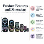 Set of 6 Chalkboard Plastic Nesting Dolls with Color Chalks Reusable DIY Drawing Matryoshka Craft Kit Nesting Dolls > Unfinished La Vie Bien Set of 6 Chalkboard Plastic Nesting Dolls with Color Chalks Reusable DIY Drawing Matryoshka Craft Kit