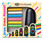 Set of 6 Chalkboard Plastic Nesting Dolls with Color Chalks Reusable DIY Drawing Matryoshka Craft Kit Nesting Dolls > Unfinished La Vie Bien Set of 6 Chalkboard Plastic Nesting Dolls with Color Chalks Reusable DIY Drawing Matryoshka Craft Kit