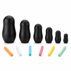Set of 6 Chalkboard Plastic Nesting Dolls with Color Chalks Reusable DIY Drawing Matryoshka Craft Kit Nesting Dolls > Unfinished La Vie Bien Set of 6 Chalkboard Plastic Nesting Dolls with Color Chalks Reusable DIY Drawing Matryoshka Craft Kit