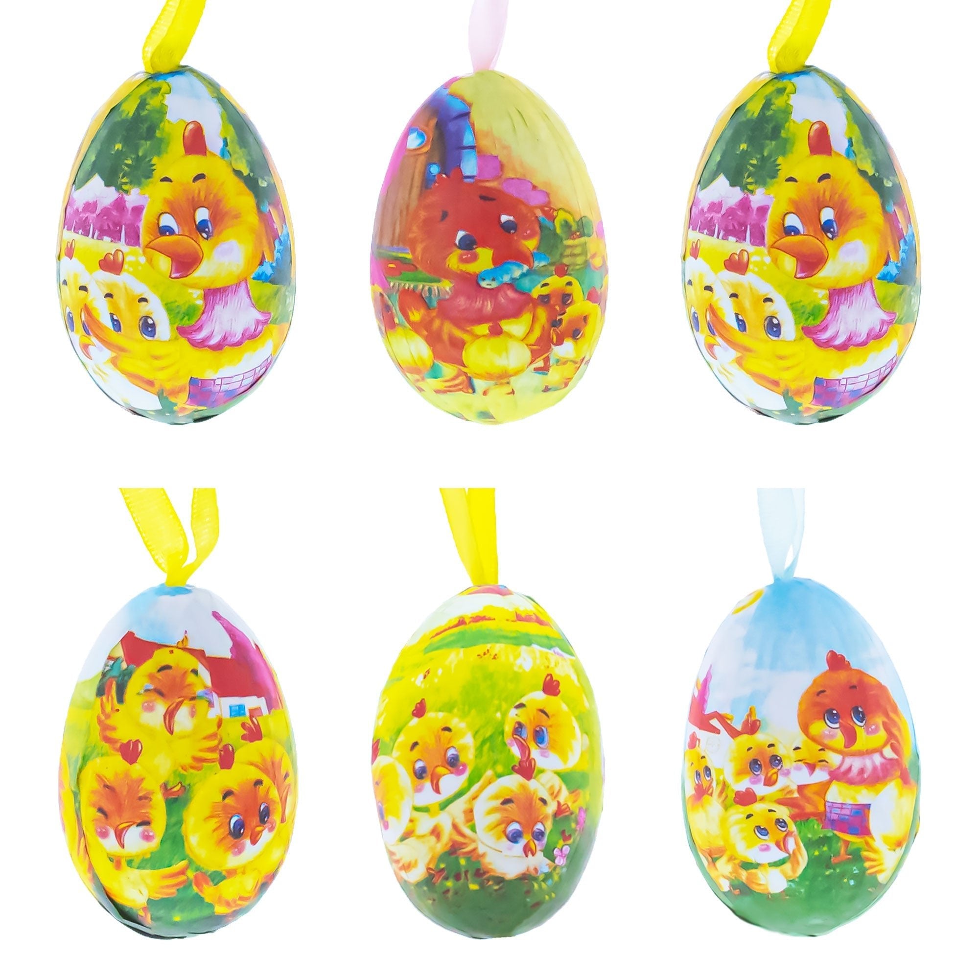 Set of 6 Chicks Vintage Style Hanging Easter Egg Ornaments Easter Eggs > Ornaments La Vie Bien Set of 6 Chicks Vintage Style Hanging Easter Egg Ornaments