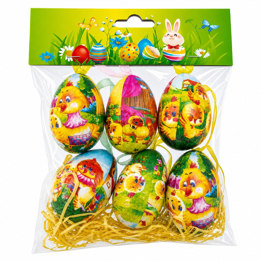 Set of 6 Chicks Vintage Style Hanging Easter Egg Ornaments Easter Eggs > Ornaments La Vie Bien Set of 6 Chicks Vintage Style Hanging Easter Egg Ornaments