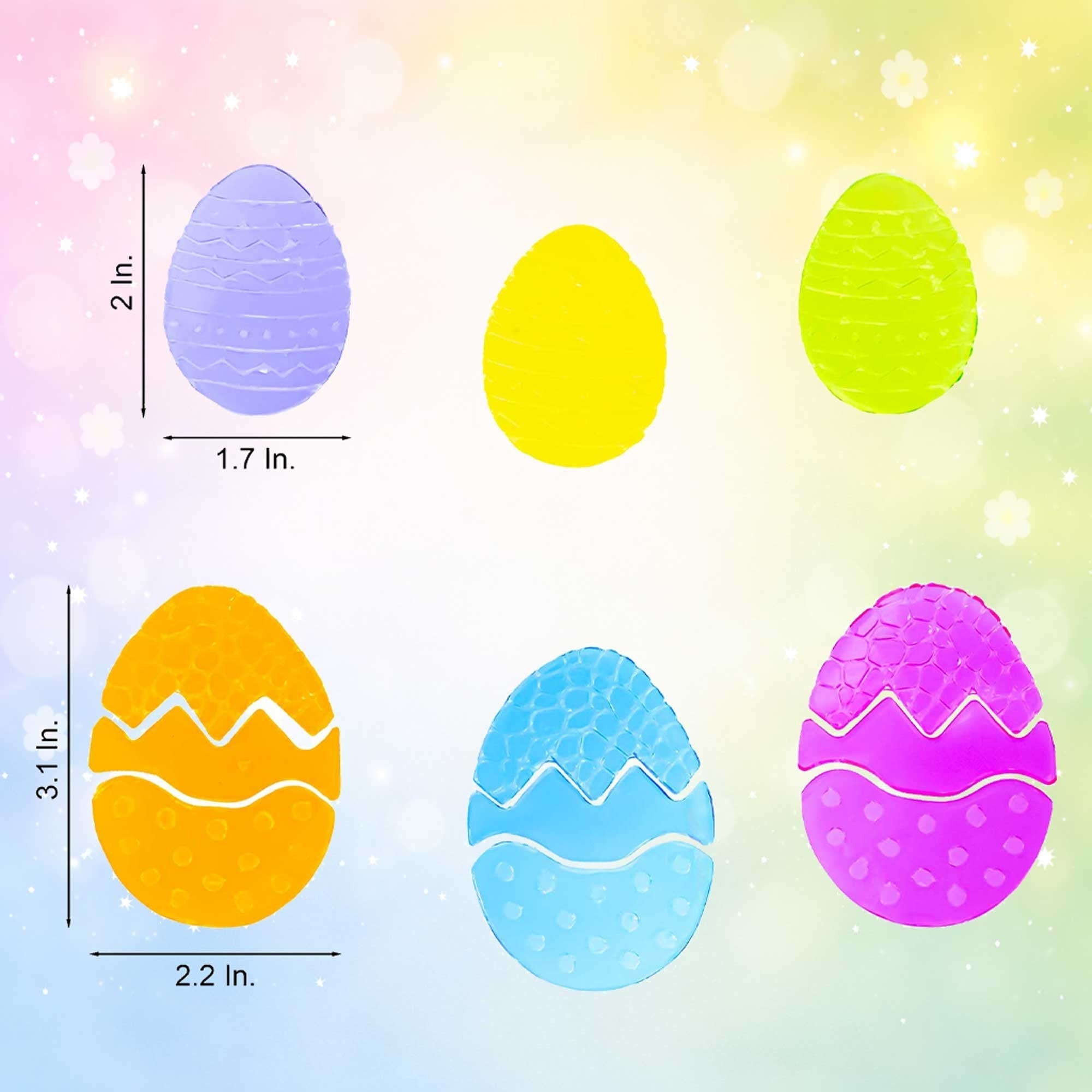 Set of 6 Easter Egg Gel Window Clings Gel Decorations Easter > Wall Decorations La Vie Bien Set of 6 Easter Egg Gel Window Clings Gel Decorations