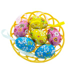 Set of 6 Floral Easter Egg Ornaments in Basket Easter Eggs > Ornaments La Vie Bien Set of 6 Floral Easter Egg Ornaments in Basket