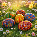 Set of 6 Folk Art Patterns Wooden Ukrainian Easter Eggs 2.5 Inches Easter Eggs > Wooden Pysanky Sets La Vie Bien Set of 6 Folk Art Patterns Wooden Ukrainian Easter Eggs 2.5 Inches