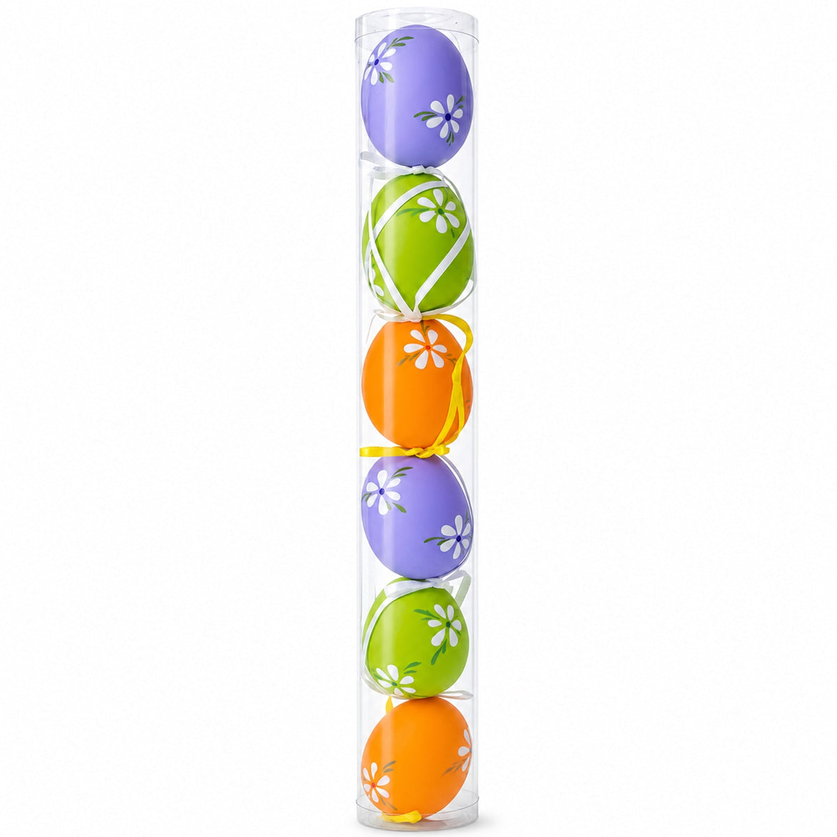 Set of 6 Green, Purple, Orange Flowers Plastic Easter Egg Ornaments 2.25 Inches Easter Eggs > Ornaments La Vie Bien Set of 6 Green, Purple, Orange Flowers Plastic Easter Egg Ornaments 2.25 Inches
