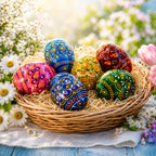 Set of 6 Miniature Ukrainian Wooden Easter Eggs Pysanky 1.5 Inches Easter Eggs > Wooden Pysanky Sets La Vie Bien Set of 6 Miniature Ukrainian Wooden Easter Eggs Pysanky 1.5 Inches