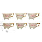 Set of 6 Sassy Holiday Footed Teacups w/ Gold Electroplating Christmas La Vie Bien Set of 6 Sassy Holiday Footed Teacups w/ Gold Electroplating
