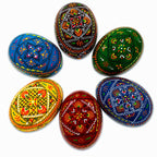 Set of 6 Traditional Ukrainian Pysanky Wooden Easter Eggs 2.5 Inches Easter Eggs > Wooden Pysanky Sets La Vie Bien Set of 6 Traditional Ukrainian Pysanky Wooden Easter Eggs 2.5 Inches