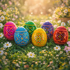 Set of 6 Ukrainian Geometric Wooden Easter Eggs 2.5 Inches Easter Eggs > Wooden Pysanky Sets La Vie Bien Set of 6 Ukrainian Geometric Wooden Easter Eggs 2.5 Inches
