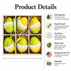 Set of 6 Yellow Green Lace-Trimmed Hanging Floral Easter Egg Ornaments Easter Eggs > Ornaments La Vie Bien Set of 6 Yellow Green Lace-Trimmed Hanging Floral Easter Egg Ornaments