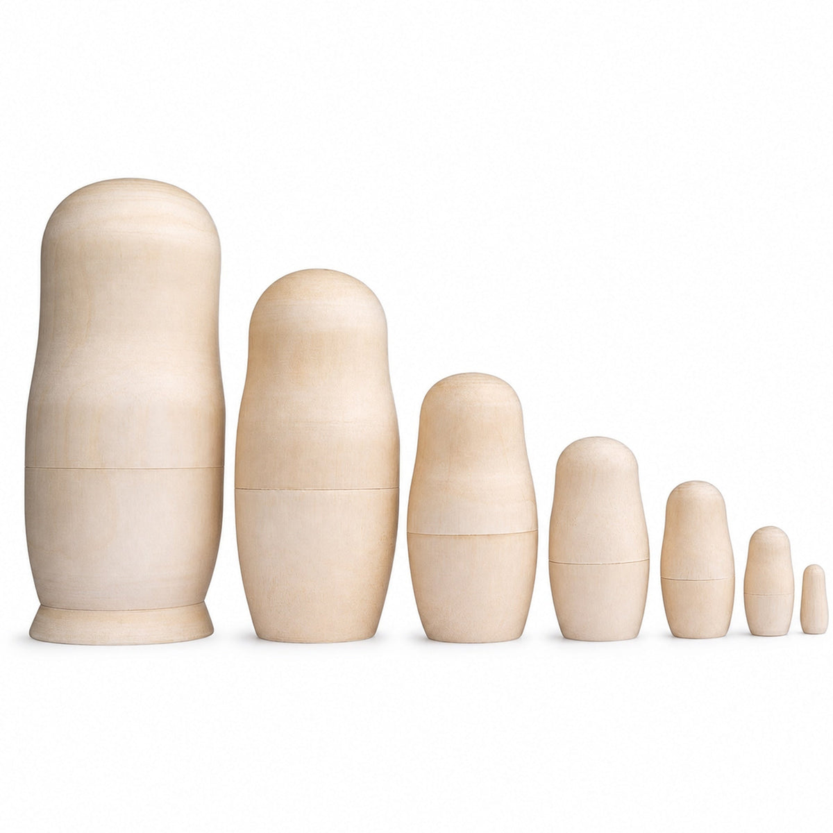 Set of 7 Unfinished Wooden Nesting Dolls DIY Craft Blanks for Painting 6.75 Inches Nesting Dolls > Unfinished La Vie Bien Set of 7 Unfinished Wooden Nesting Dolls DIY Craft Blanks for Painting 6.75 Inches