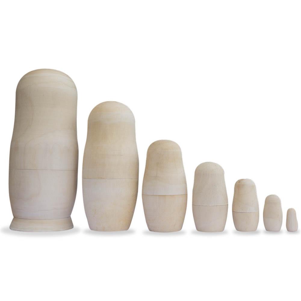 Set of 7 Unfinished Wooden Nesting Dolls DIY Craft Blanks for Painting 6.75 Inches Nesting Dolls > Unfinished La Vie Bien Set of 7 Unfinished Wooden Nesting Dolls DIY Craft Blanks for Painting 6.75 Inches