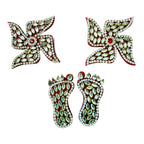 Set of Kundan Laxmi Charan & Pair of Swatik for Diwali Pooja La Vie Bien Set of Kundan Laxmi Charan & Pair of Swatik for Diwali Pooja