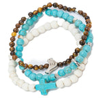 Set of Three Beaded Bracelets with Charm Jewelry La Vie Bien Set of Three Beaded Bracelets with Charm