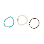 Set of Three Beaded Bracelets with Charm Jewelry La Vie Bien Set of Three Beaded Bracelets with Charm