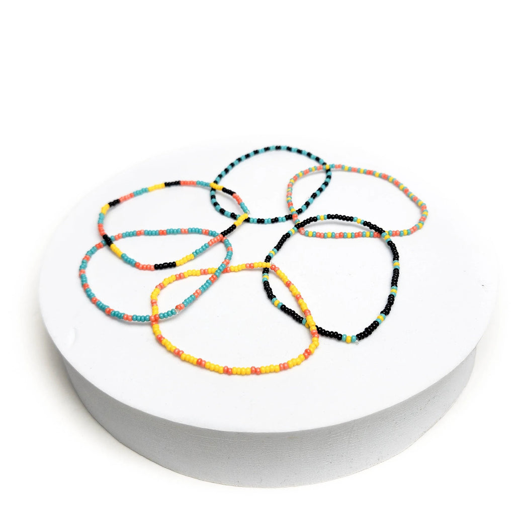 Confetti Seed Bead Bracelets - Set of 6 by Upavim Crafts