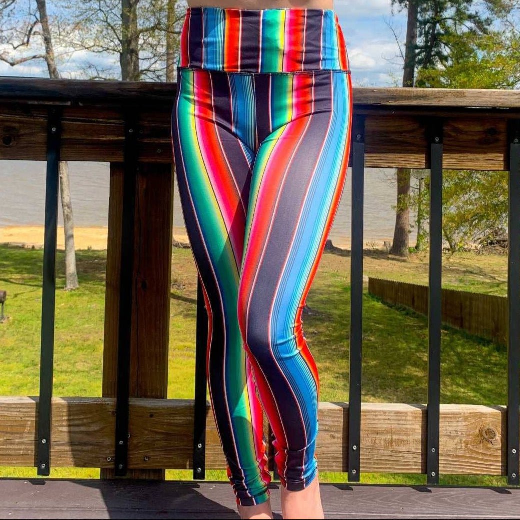 Sexy N Serape Activewear Leggings | High - waisted Printed Stripes Tight Pants [Available in SM, 2XL & 3XL]