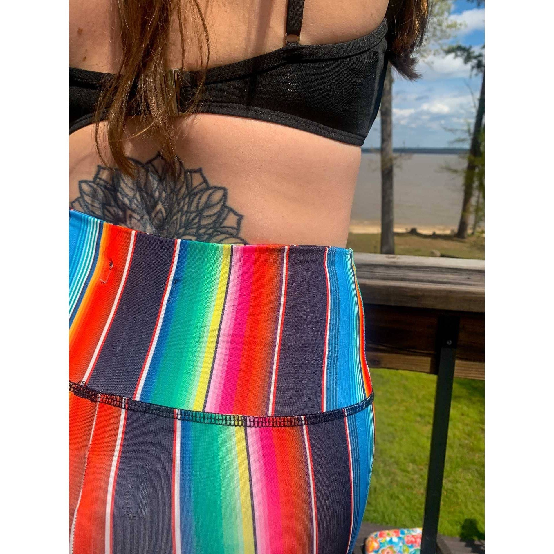 Sexy N Serape Activewear Leggings | High - waisted Printed Stripes Tight Pants [Available in SM, 2XL & 3XL]