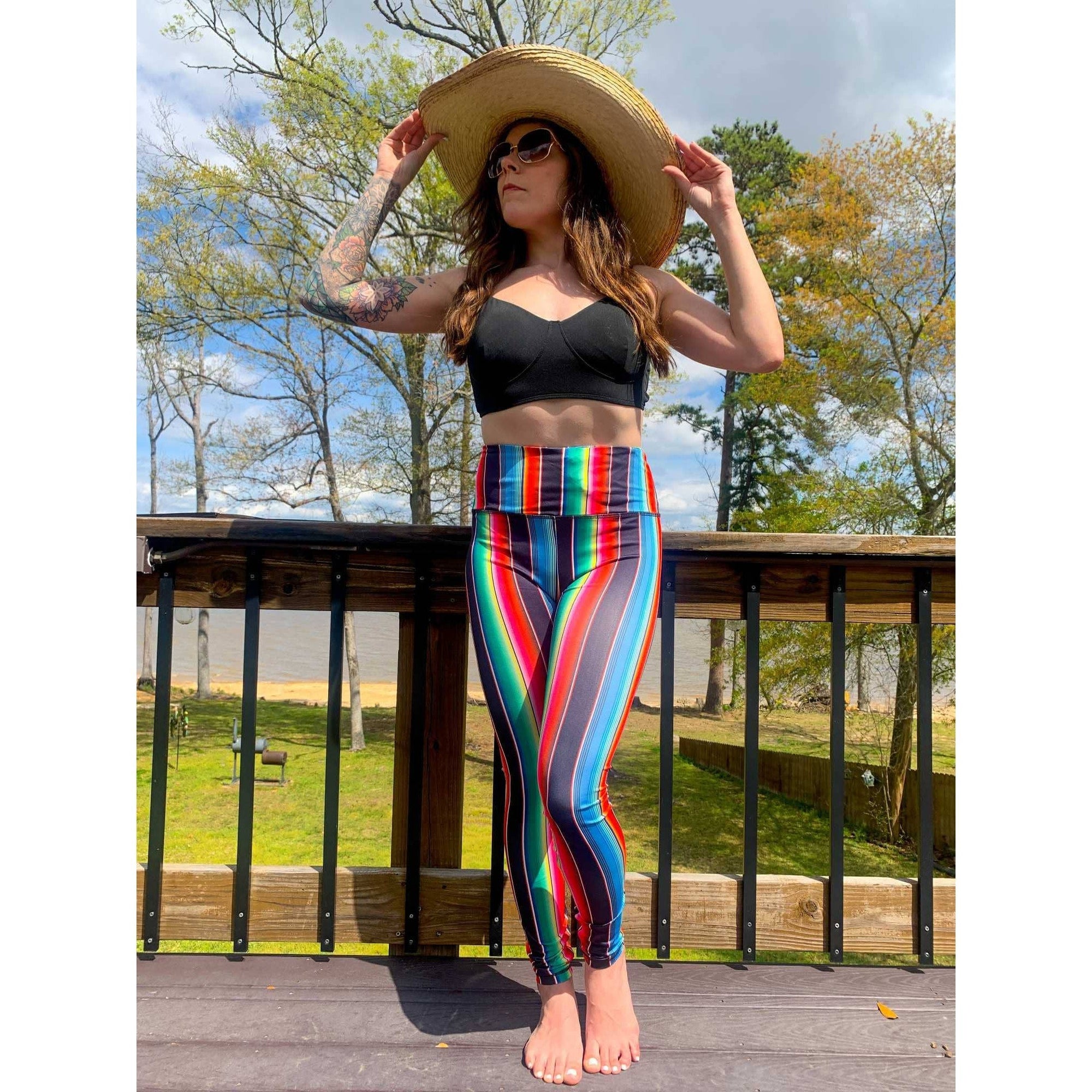 Sexy N Serape Activewear Leggings | High - waisted Printed Stripes Tight Pants [Available in SM, 2XL & 3XL]