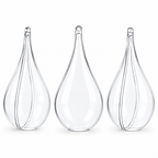 Set of 3 Clear Plastic Waterdrop Ornaments 4.3 Inches (109 mm)