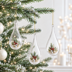 Set of 3 Clear Plastic Waterdrop Ornaments 4.3 Inches (109 mm)