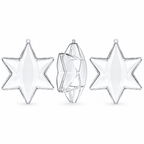 Set of 3 Clear Plastic Hexagon Ornaments 4 Inches