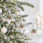 Set of 3 Clear Plastic Hexagon Ornaments 4 Inches